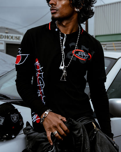Red energy polo